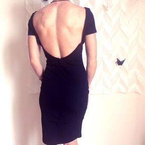 Alessandro Miele Backless Boatneck Black Dress